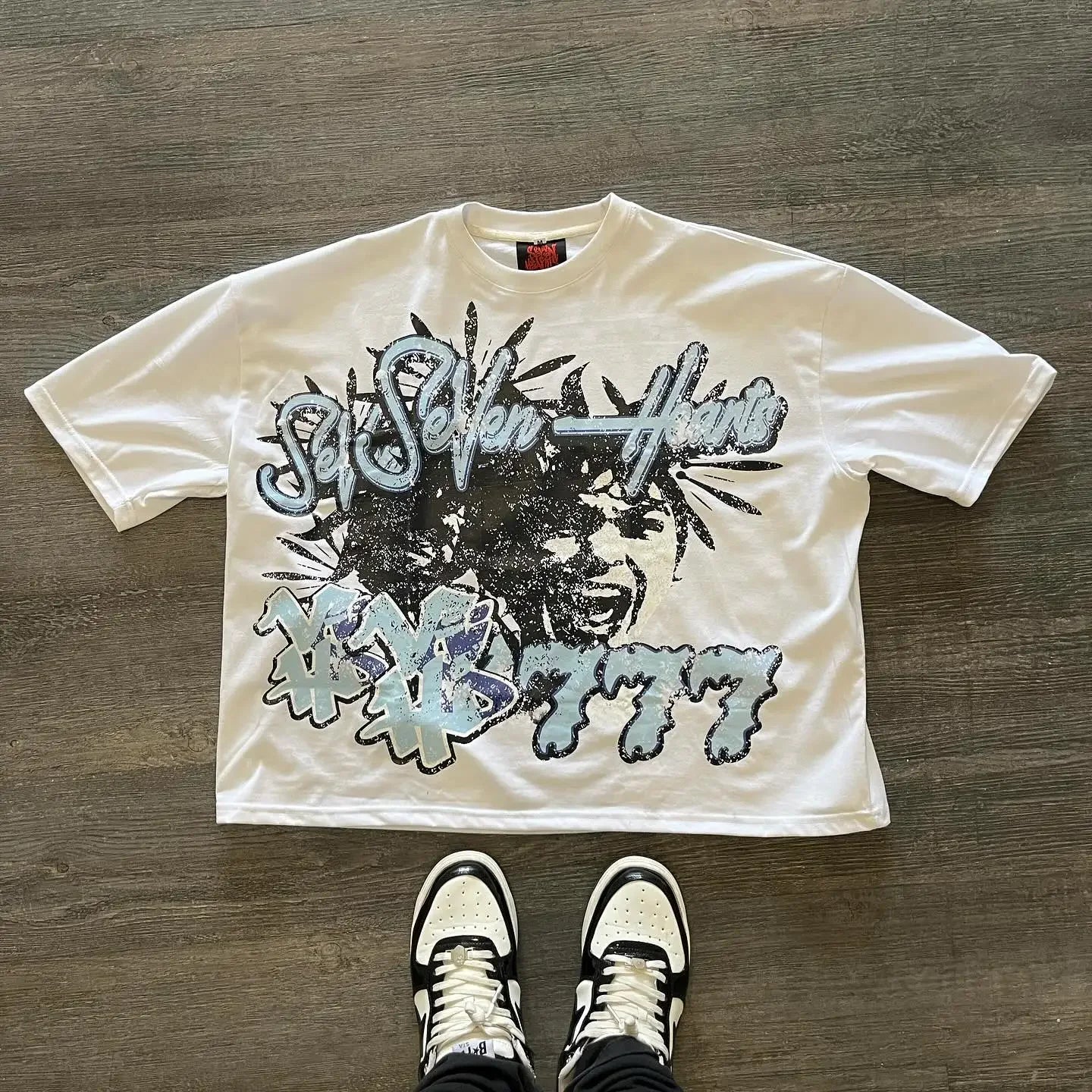 Y2K Fashion Portrait Pattern Printed Short Sleeve T-Shirt Men's 2024 Goth Couple Casual Loose Versatile Oversized Shirt Top Street King Limited