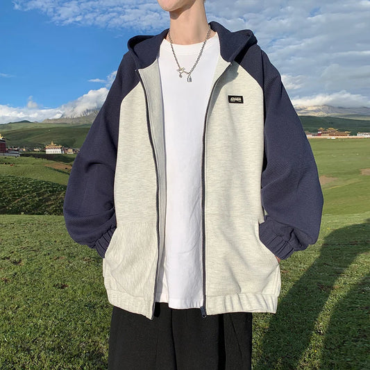 Oversized Flame Graphic Hoodie for Men
