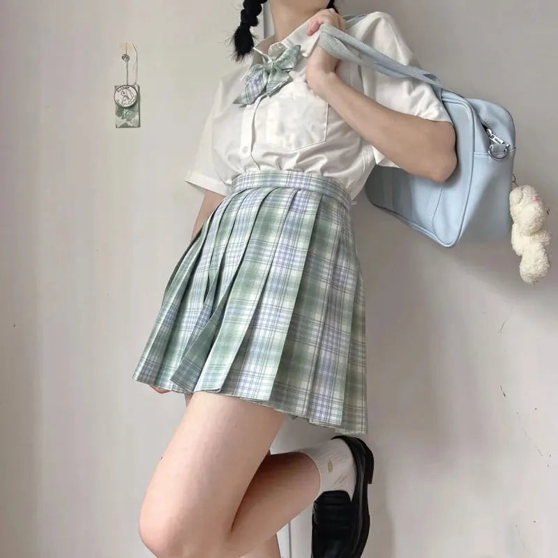 Jk Uniforms Gyaru School Uniform for Girl Student Pleated Skirt Uniform Set Women Short Sleeve Bow Tie Seifuku Japanese Style Street King Limited