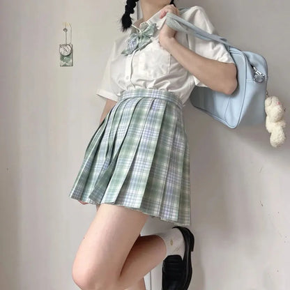 Jk Uniforms Gyaru School Uniform for Girl Student Pleated Skirt Uniform Set Women Short Sleeve Bow Tie Seifuku Japanese Style Street King Limited