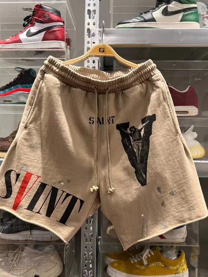 prints loose edging sport shorts quarter pant summer street shorts