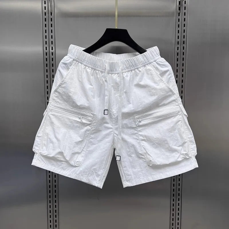 Men Shorts Summer Outdoor Glossy Cool Feeling Quick Dry Wide Leg Pants Functional Wind Large Pockets Trendy Men Workwear Shorts Street King Limited