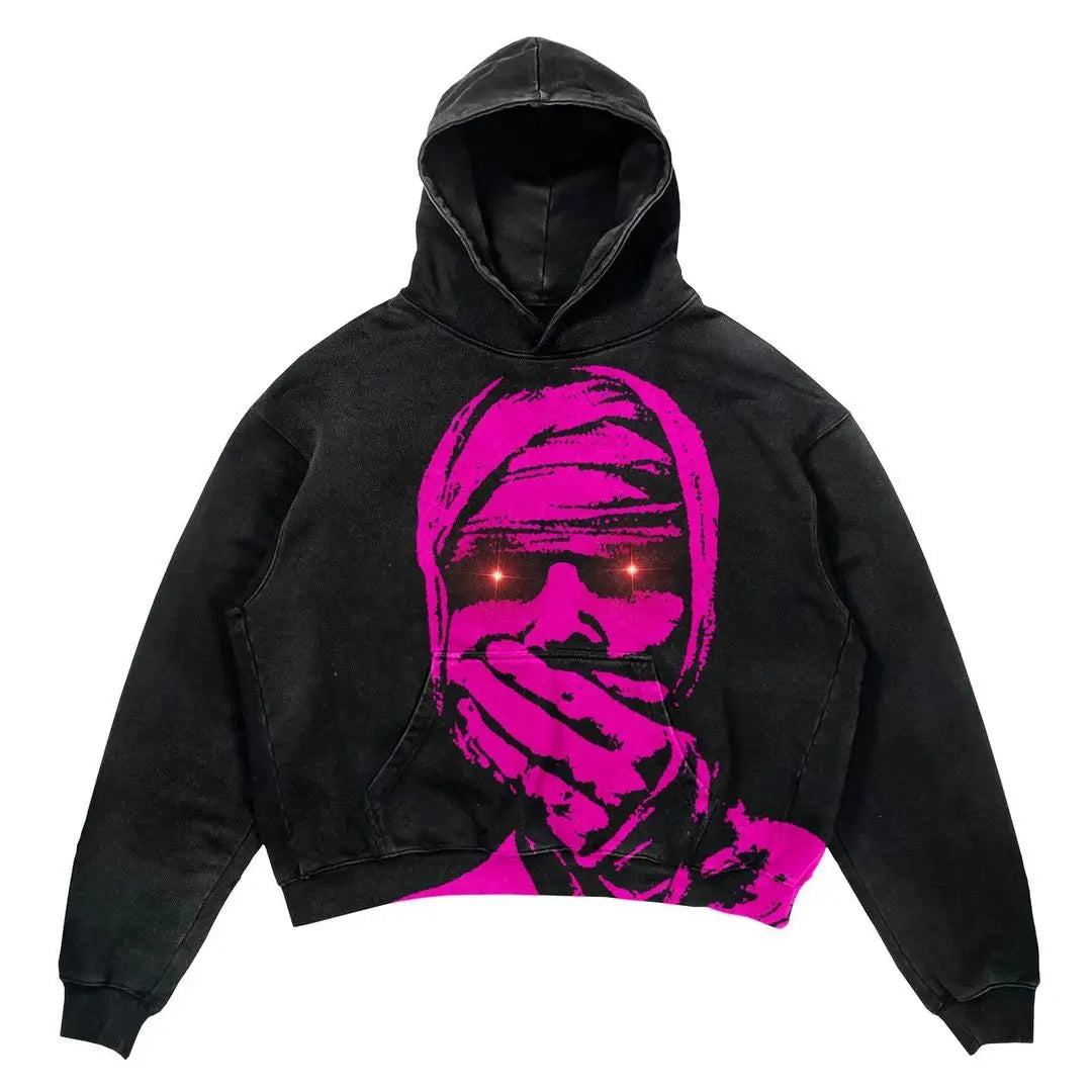 Y2k Skull Print Hoodie Streetwear Harajuku Oversized Skull Vintage Couples Sweatshirt Goth High Quality top Hoodies Men Clothing Street King Limited