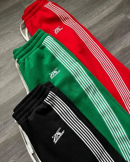 retro harajuku hip hop american y2k new casual pants side striped casual pants mens womens street drawstring high waist pants unique default style 3725