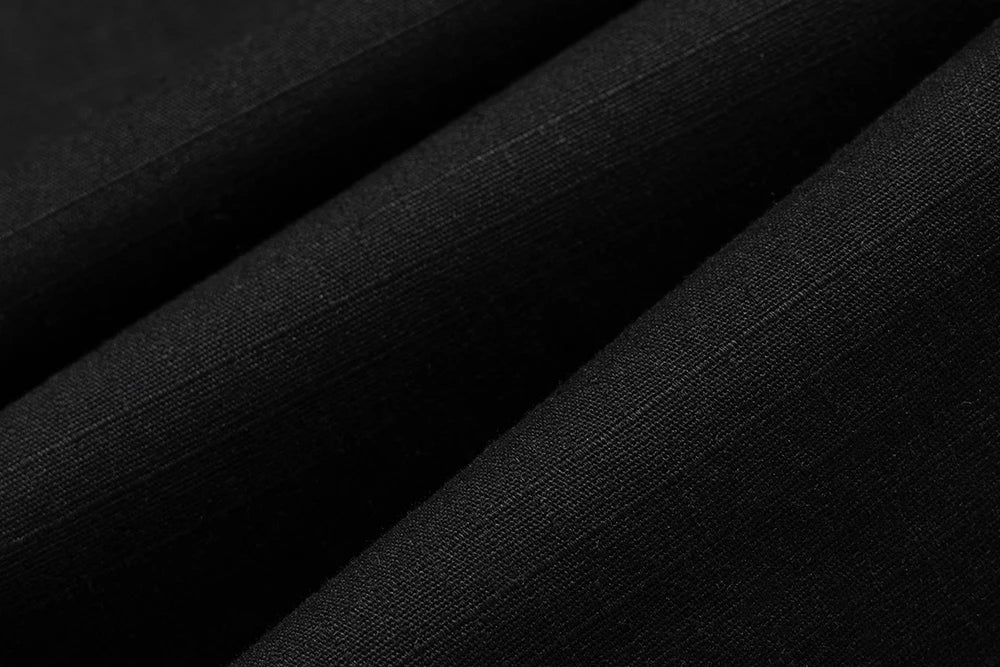 Frayed Black Straight Baggy Cargo Pants for Men Streetwear Y2k Pantalones Hombre Solid Overalls Oversized Casual Trousers Street King Limited
