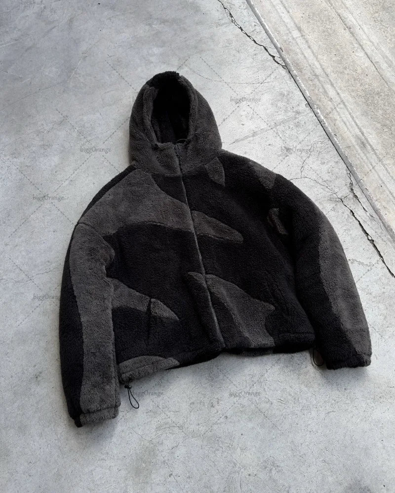 american harajuku y2k retro fashion versatile gothic punk zipper jacket men gothic casual loose contrast color jacket women menswear bottoms