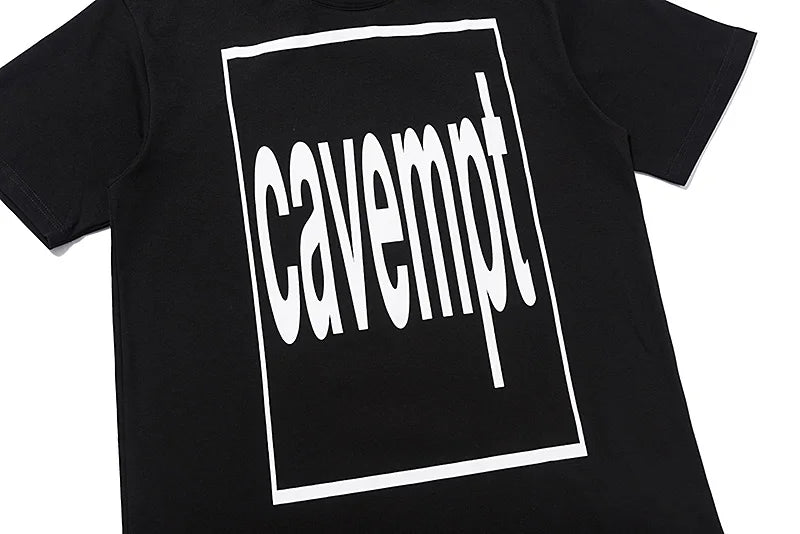 C.E T-shirts Men Woman Good Quality Cotton Casual Loose Vintage Abstract Face Printing Summer O-Neck CAVEMPT Top Tee Street King Limited