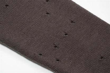 Undermycar 2023 New High Street Fashion Brand Worn Out Hole Large Loose Round Neck Sweater Brown Street King Limited
