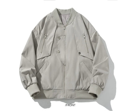 autumn mens zipper bomber jackets aesthetic vintage casual baseball uniform design hip hop street fashion techwear jacket man unique default style 1532