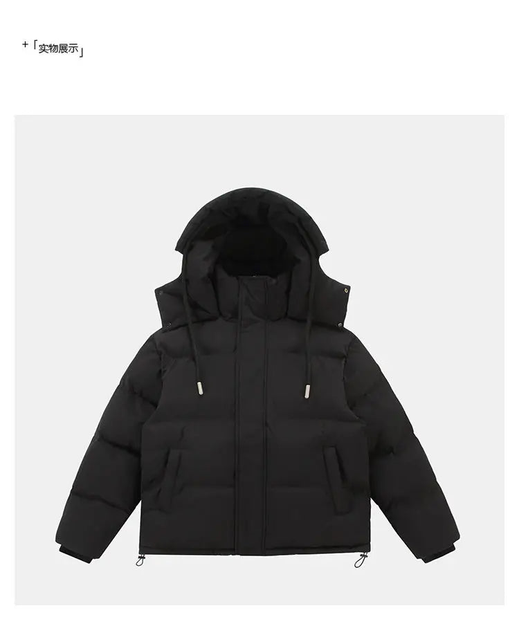 men women winter fashion loose casual cotton padded hooded parkas jacket campus boy gril thicken warm snow coat outerwear unique default style 1095