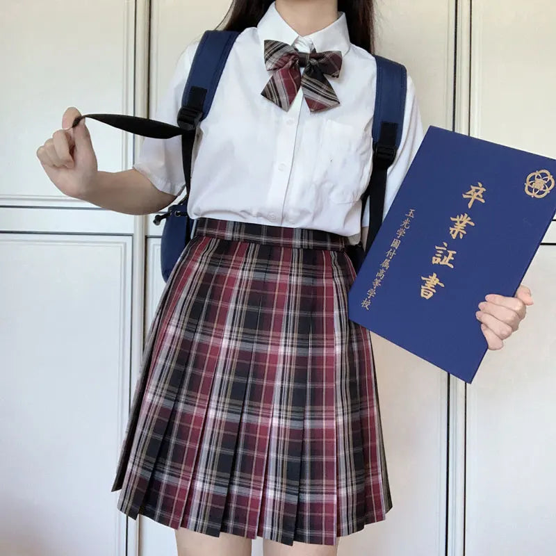 Jk Uniforms Gyaru School Uniform for Girl Student Pleated Skirt Uniform Set Women Short Sleeve Bow Tie Seifuku Japanese Style Street King Limited