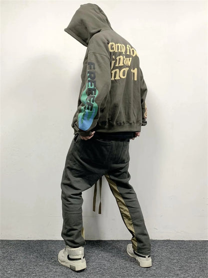 CPFM KANYE 1:1 Correct High Version Letter Heart Print High-Street Hip-Pop Cotton Loose Casual Hoodies Street King Limited