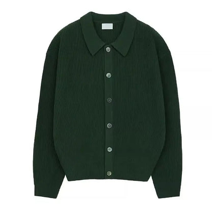 Trendy Korean Style Simple Green Sweater Retro Jacket Men's Sweater Trendy Casual Niche Y2K Street Hip-hop Jacket Tops Street King Limited