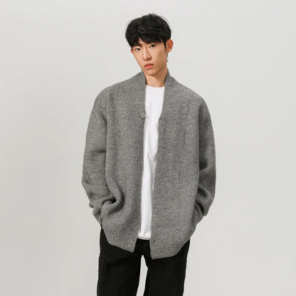 Cardigan Robe Sweater Men Loose Casual Retro Fashion Knitted Cardigan Cloak Coat Streetwear Knitwear Sweater Jacket Street King Limited