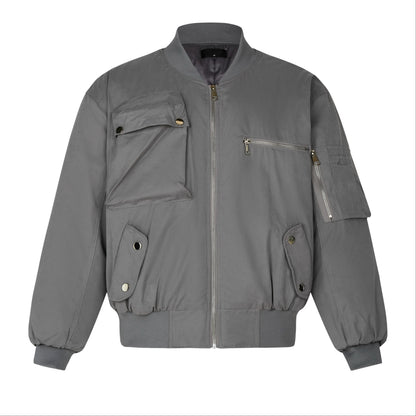 High Street Pilot Cotton Jackets Mens Thickening Winter Tooling Trendy Profile Warm Bomber Coats Unisex Baseball Collar Parkas Street King Limited