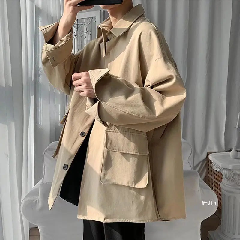 Spring and Autumn Harajuku style jacket men's new loose jacket Korean version of the trendy brand fried street handsome casual Street King Limited
