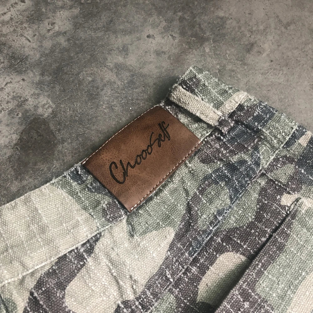 frog drift fashion american style streetwear camouflage cargo pants vintage clothing loose cotton trousers for men unisex unique cargo style 5139