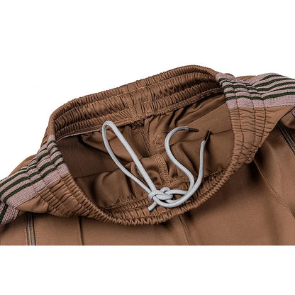 good quality brown motion casual pants men woman lovers trend side edge weaving embroidery drawstring loose trousers menswear bottoms