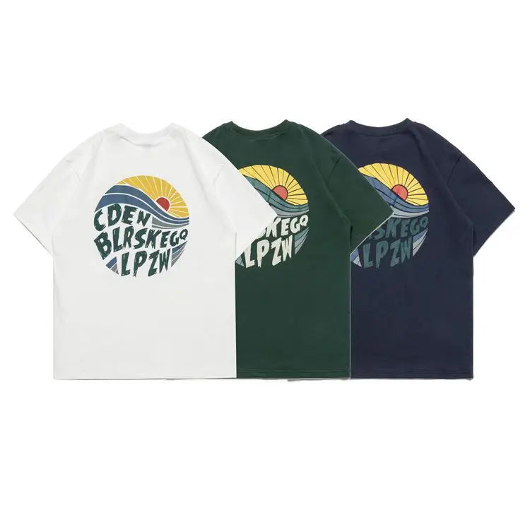 American trendy brand printed T-shirt for men summer new pure cotton couple T-shirt short-sleeved women's loose casual y2k tops Street King Limited