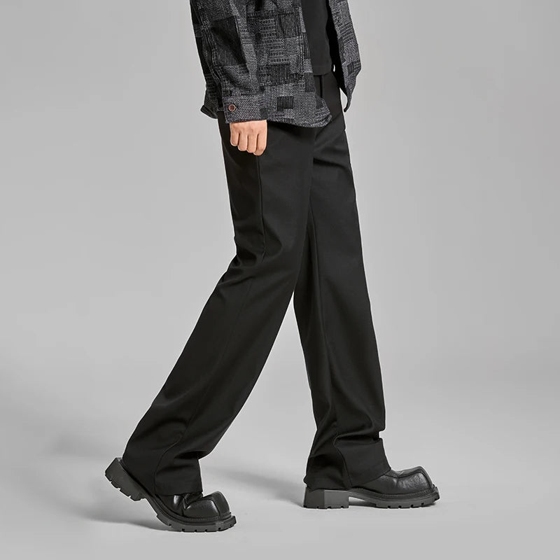 extended length edition men streetwear fashion hip hop vibe straight black pant casual business suit long pants trousers clean everyday pants