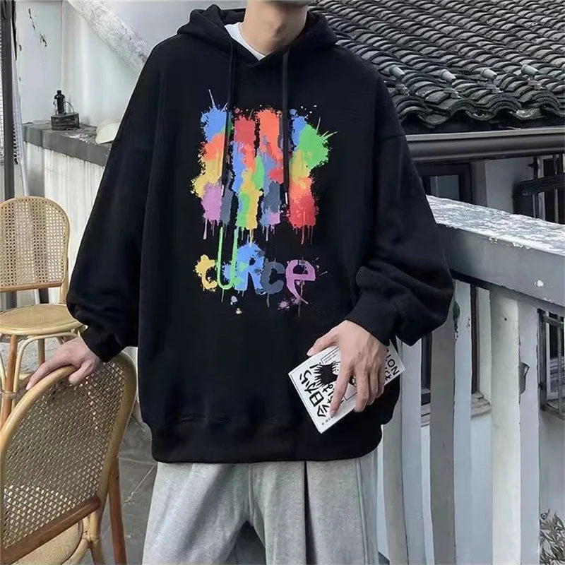Autumn Graffiti Letter Hooded Sweatshirts Men's Design Graphic Printed Hoodies New Hip Hop Fashion Hoody Y2K Streetwear Clothes Street King Limited