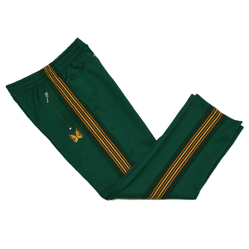 good quality brown motion casual pants men woman lovers trend side edge weaving embroidery drawstring loose trousers unique default style 4825