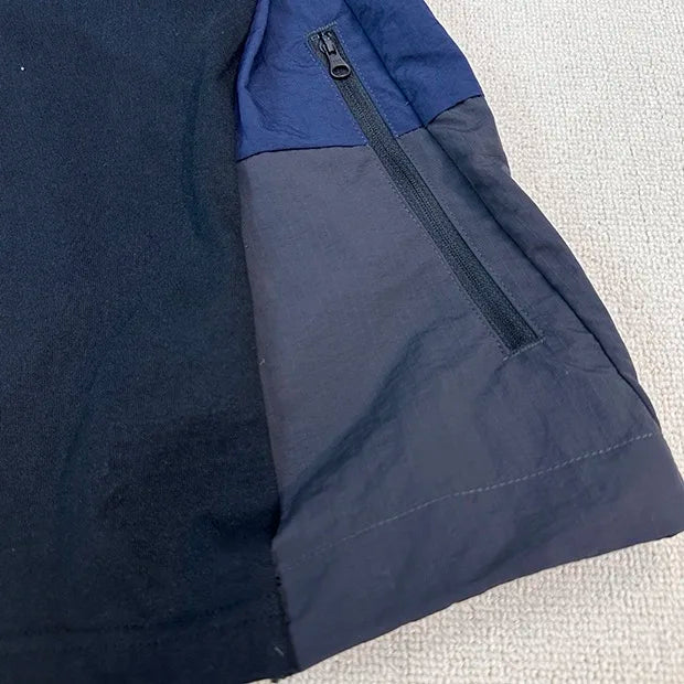 Side stitching color bump hem drawstring plus two layers of short-sleeved shirt profile Street King Limited