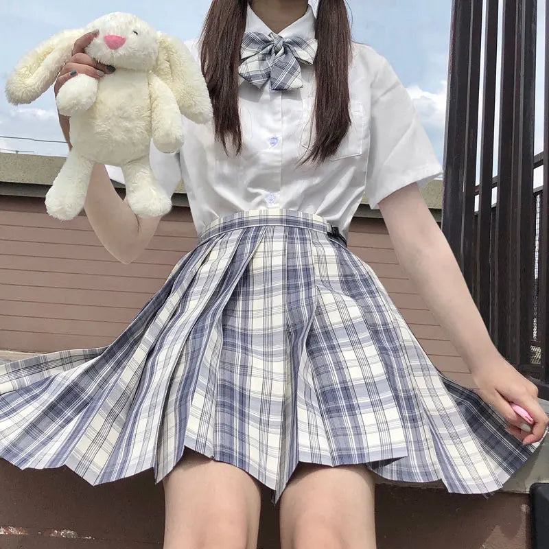 Jk Uniforms Gyaru School Uniform for Girl Student Pleated Skirt Uniform Set Women Short Sleeve Bow Tie Seifuku Japanese Style Street King Limited