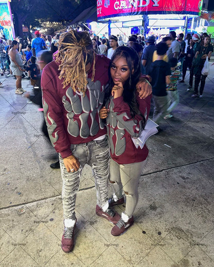 American Trendy Alphabet Oversize Hoodie Men's Y2K2023 High Street Clothing Fashion Loose and Versatile Pullover Sweatshirt Men Street King Limited