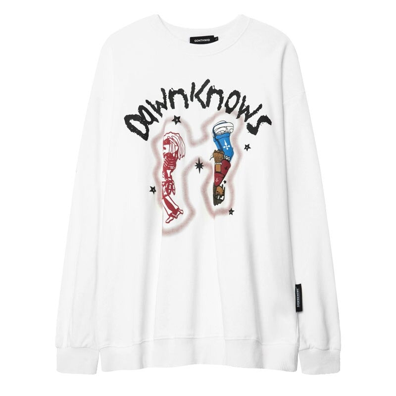 "Don't Know" Unisex Men Women Streetwear Graphic Sweatshirt Daulet Apparel