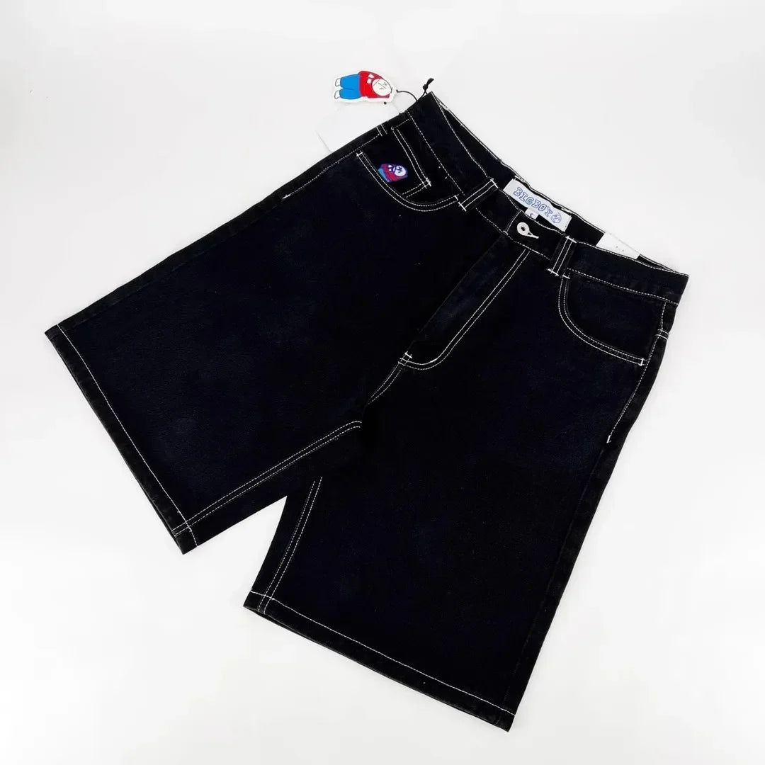 Wexwear Embroidery Shorts Skateboarding New Y2k Jeans Denim Baggy Harajuku Gym Basketball Shorts Men Letter Graphic Streetwear Street King Limited