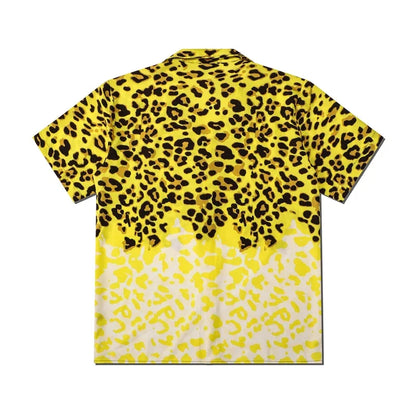 Dark Icon Yellow Leopard Hawaiian Shirt Men Vintage Street Polo Shirt Man Man Blouse Street King Limited