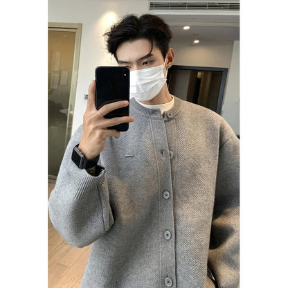 900G High Quality Thicken Baseball Cardigan Sweater Men Fashion Loose Causal Knitted Sweater Coat Cityboy Jumper Jacket Street King Limited