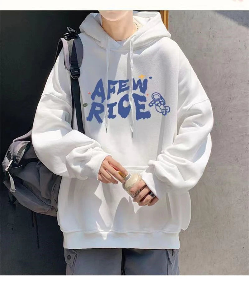 New Cartoon Astronaut Printed Pullover Hoodies For Men Autumn Letter Streetwear Oversized Hooded Sweatshirts Y2K Hip Hop Hoody Street King Limited