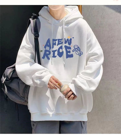 New Cartoon Astronaut Printed Pullover Hoodies For Men Autumn Letter Streetwear Oversized Hooded Sweatshirts Y2K Hip Hop Hoody Street King Limited