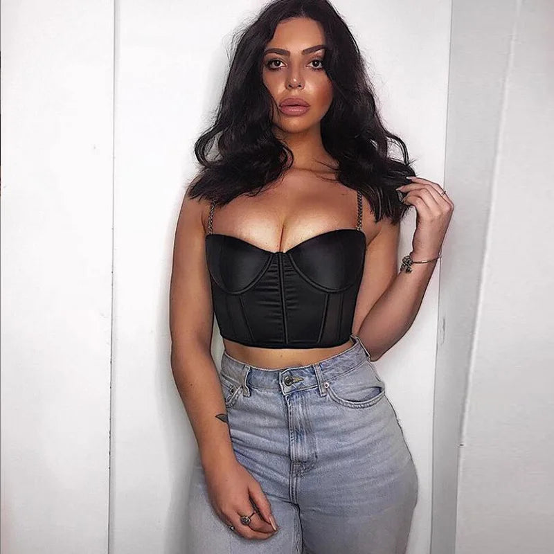 European and American Spring/Summer Wish Personalized Fashion Women's Sexy Slim Fit Metal Chain Tank Top Women Street King Limited