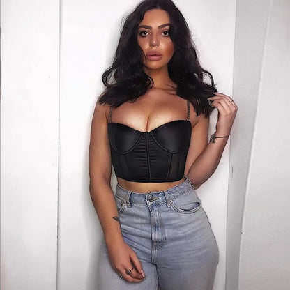 European and American Spring/Summer Wish Personalized Fashion Women's Sexy Slim Fit Metal Chain Tank Top Women Street King Limited