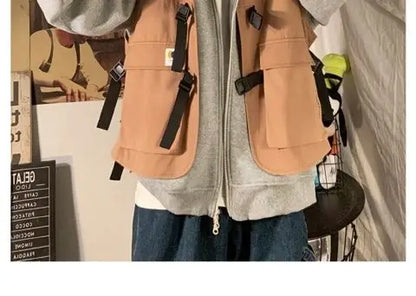 Fake two-piece coat men's ins, trendy Japanese functional workwear hooded jacket, autumn European and American retro trend tops Street King Limited