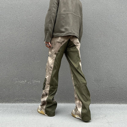 vintage camouflage denim jean street wear functioncan patches casual jeans pants mens baggy straight leg camou jeans overalls ripped baggy denim