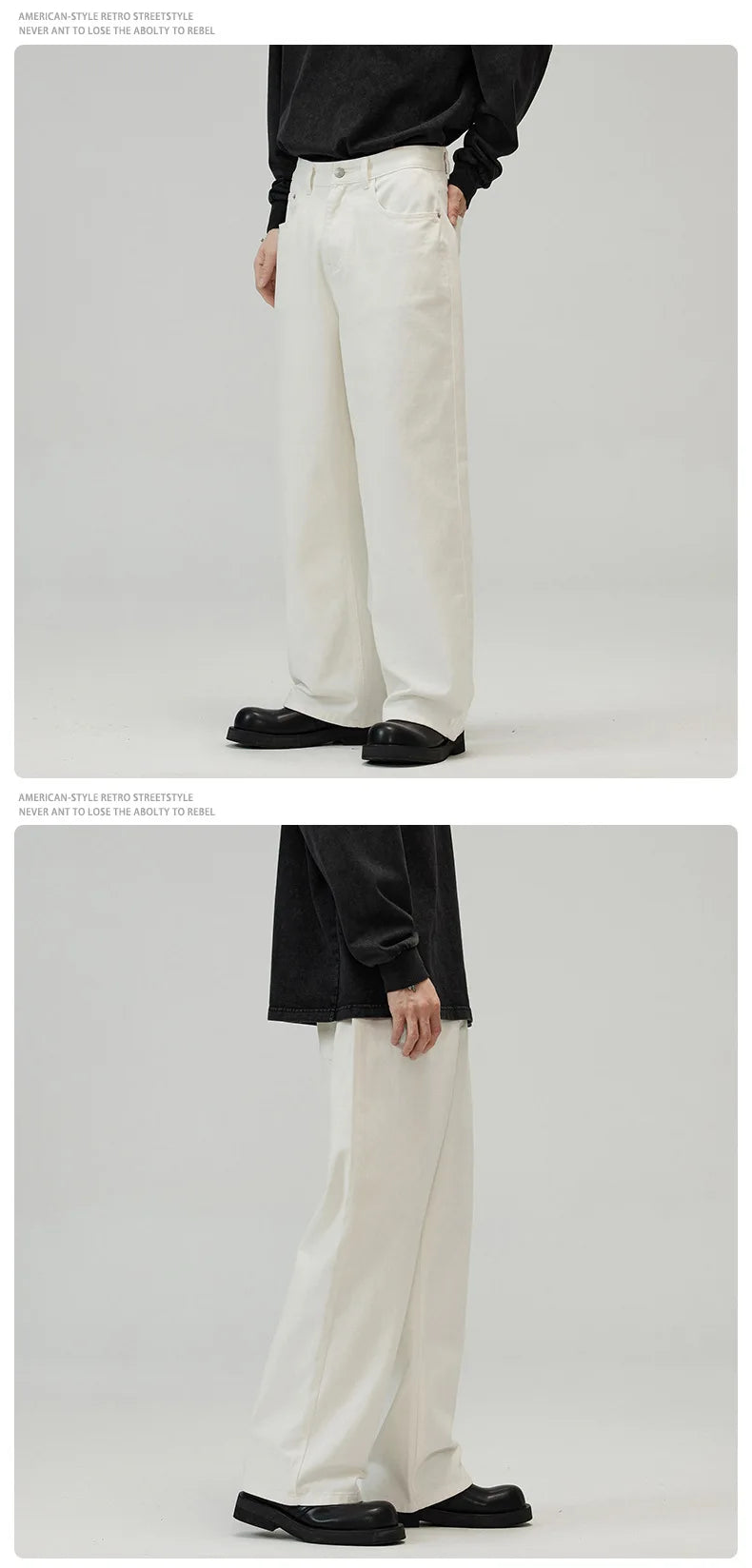 men solid color denim wide leg straight streetwear fashion loose casual jeans pants women y2k jeans trousers unique jeans style 1714