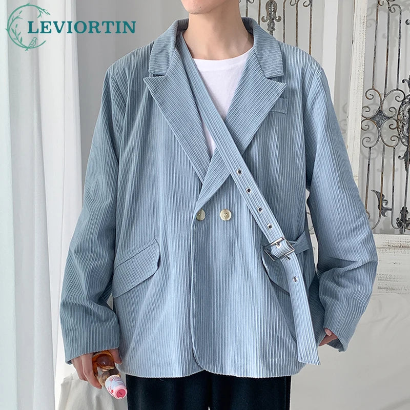 Streetwear Men's Fashion Cotton Suit Blazer Breathable And Comfortable 2023 Autumn Street Handsome Casual Oversize Suit Jacket Street King Limited