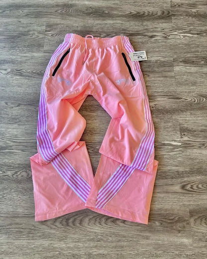 american retro trend striped stretch waist women nine point pants y2k harajuku fashion loose casual couple sports wide leg pants unique default style 2125