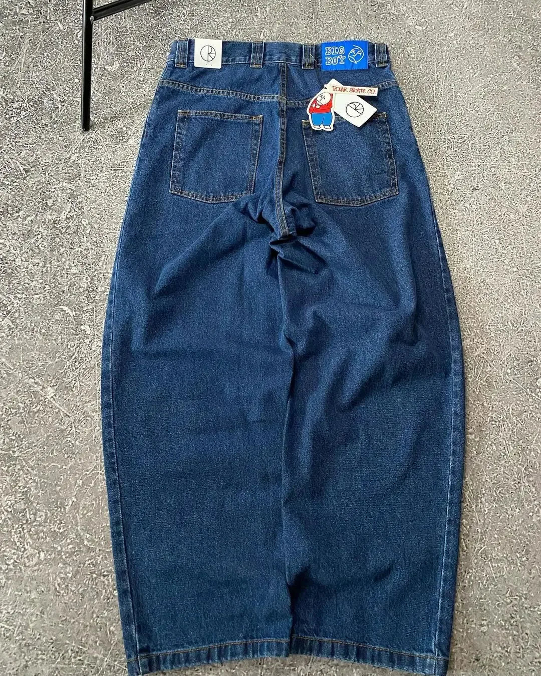 hip hop streetwear big boy jeans y2k embroidery pattern retro blue baggy jeans pants men women fashion pants clothing unique jeans style 1361