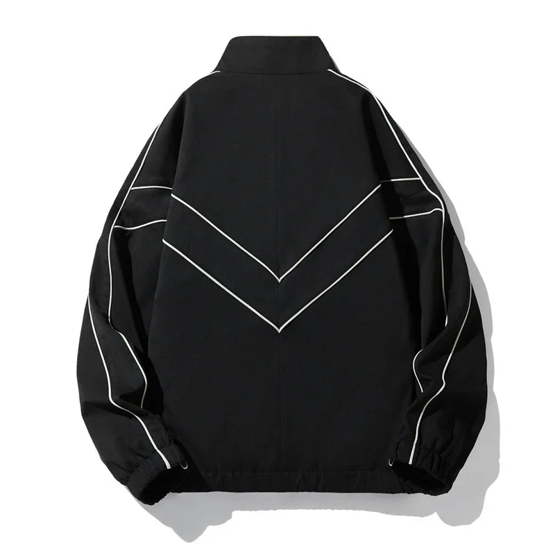 mens casual jackets oversized outdoor stand collar baseball coat spring casual varsity coat running fashion windbreaker unisex minimalist street pants