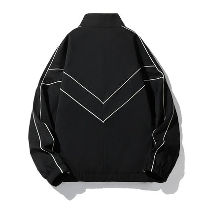 mens casual jackets oversized outdoor stand collar baseball coat spring casual varsity coat running fashion windbreaker unisex minimalist street pants