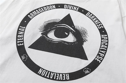 Summer 24ss Cross Print Brand Fashion Round Neck High-Street Round Neck Cotton Long Sleeve T Shirt Pullover Street King Limited