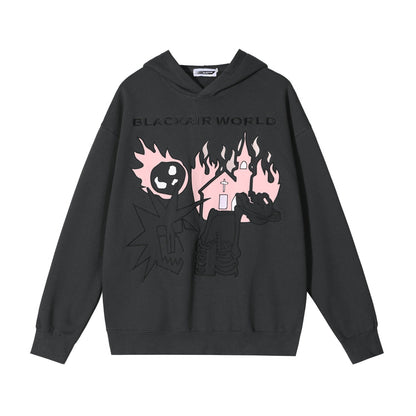 "Burning Up" Unisex Men Women Streetwear Graphic Hoodie Daulet Apparel