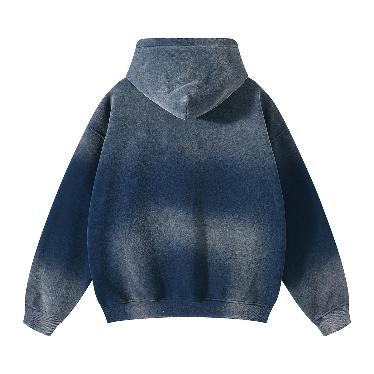 Autumn and Winter Washing Spray Dyeing Baggy Hoodies Distressed Hip Hop Gradient Men's and Women's Oversize Hooded Sweatshirts Street King Limited