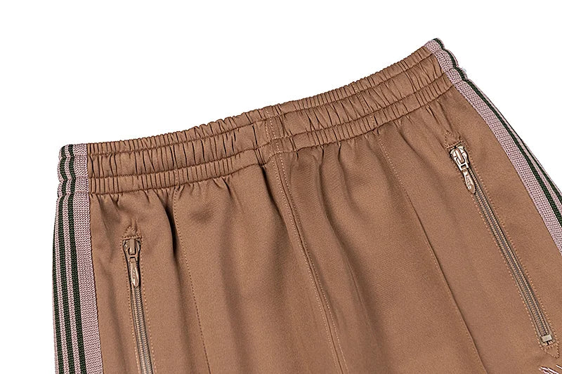 good quality brown motion casual pants men woman lovers trend side edge weaving embroidery drawstring loose trousers unique default style 4814