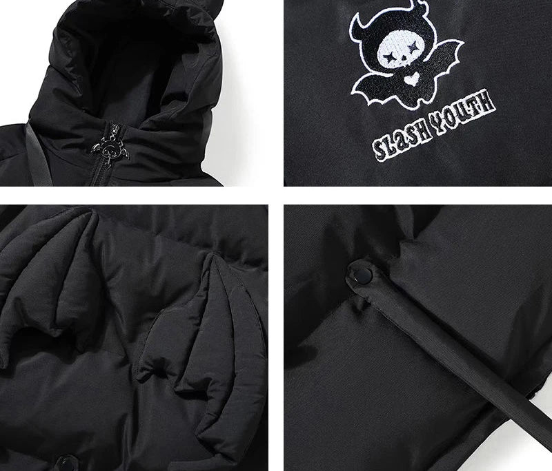 Winter loose devil thick cotton coat trend high street flight suit Japanese college style cotton jacket men or women winter tops Street King Limited